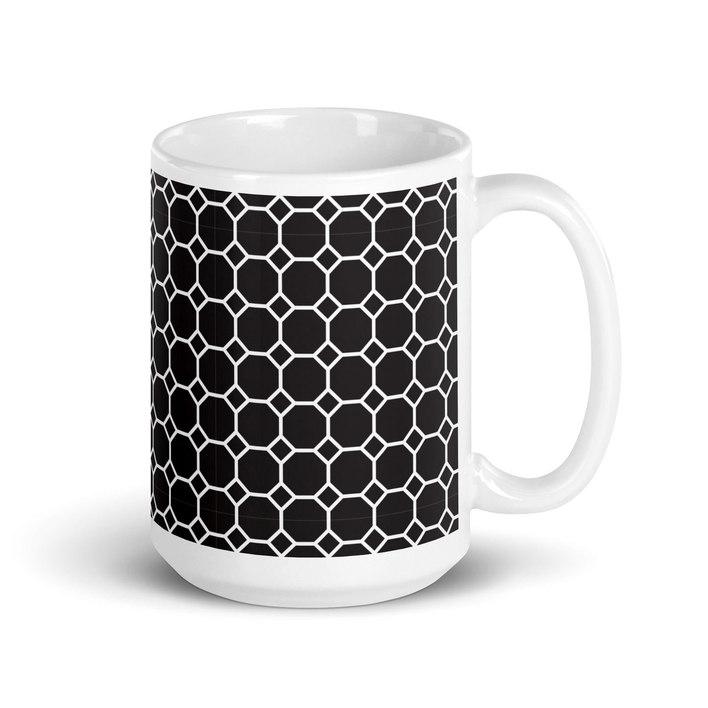 Axiom Cell ceramic coffee mug - 15 oz - handle on right