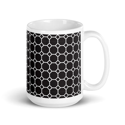 Axiom Cell ceramic coffee mug - 15 oz - handle on right