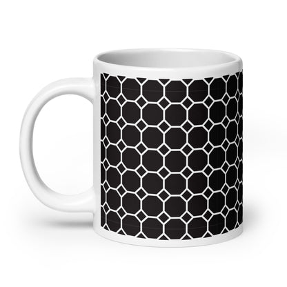 Axiom Cell ceramic coffee mug - 20 oz - handle on left