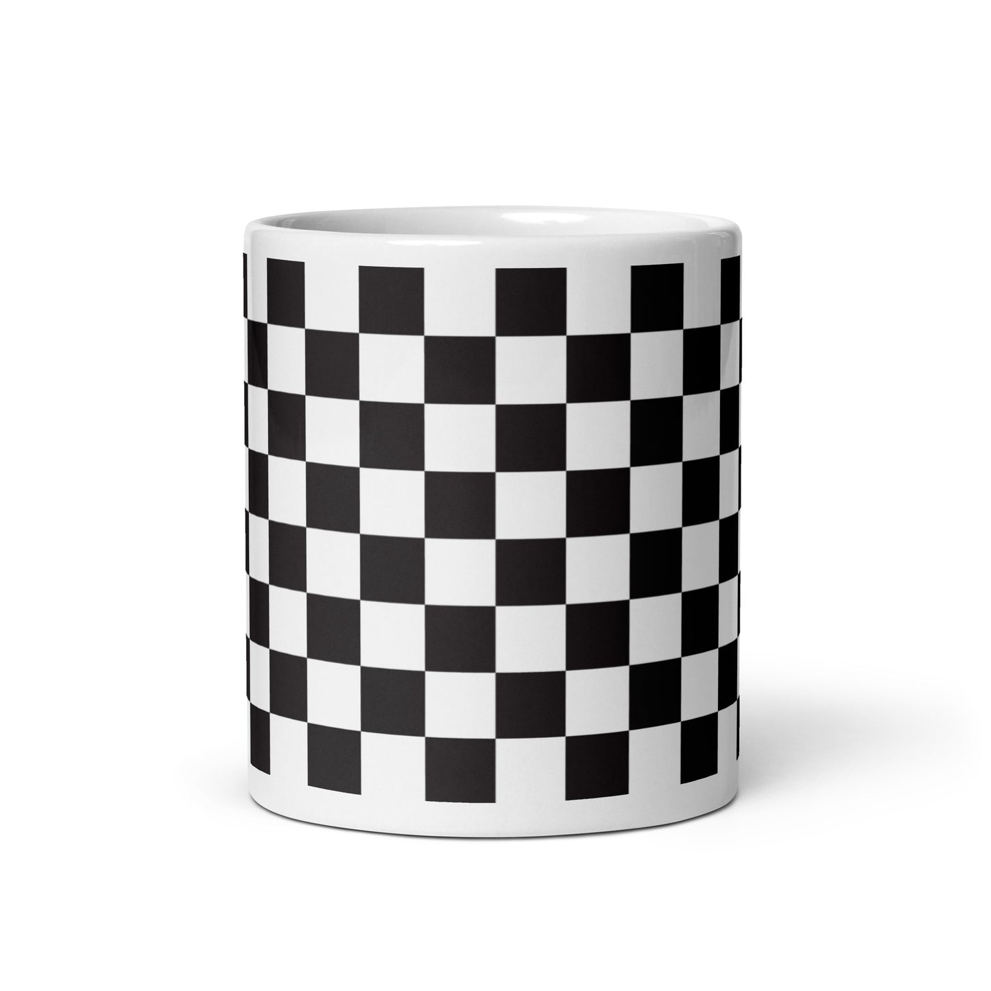 Axiom Chequer ceramic coffee mug - 11 oz - front view