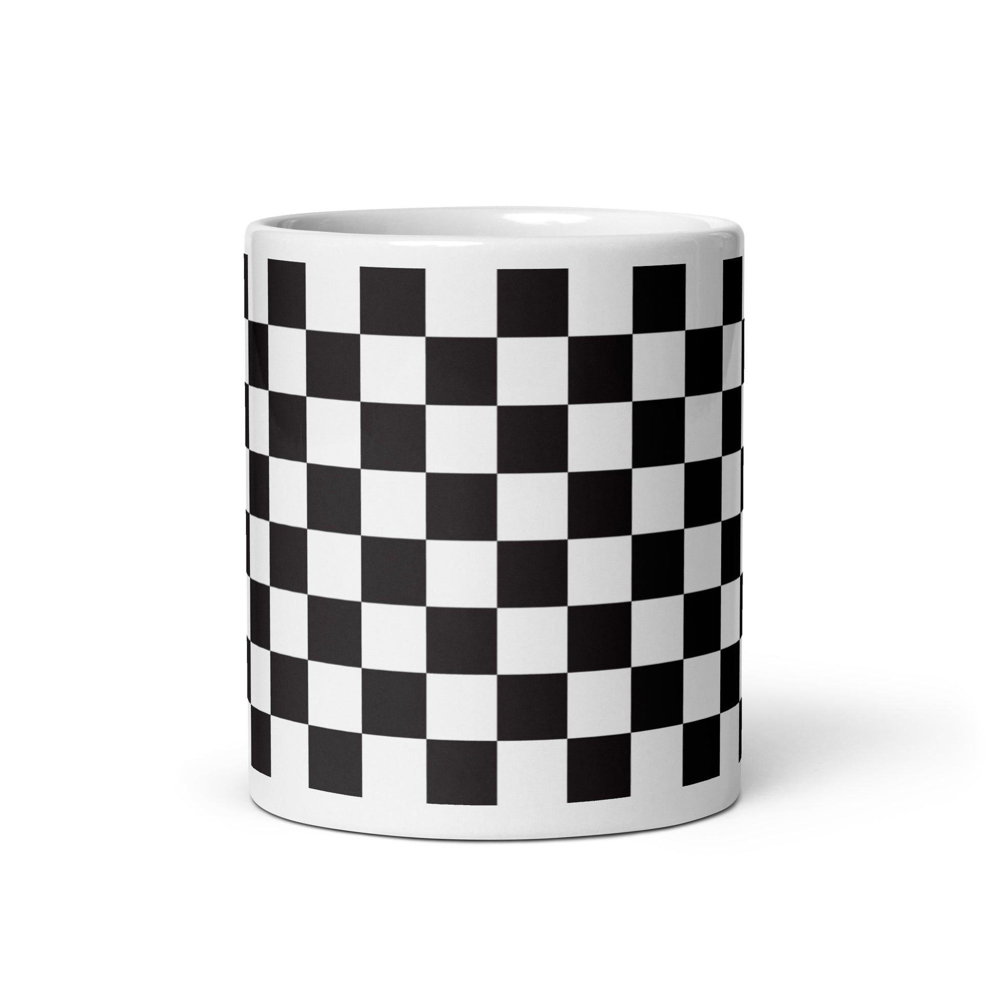 Axiom Chequer ceramic coffee mug - 11 oz - front view