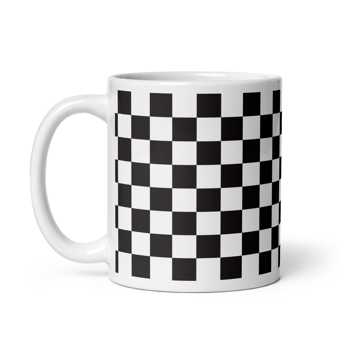 Axiom Chequer ceramic coffee mug - 11 oz - handle on left