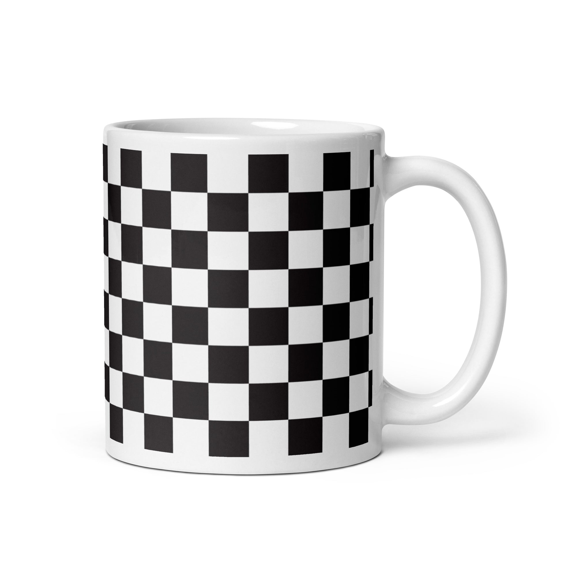 Axiom Chequer ceramic coffee mug - 11 oz - handle on right