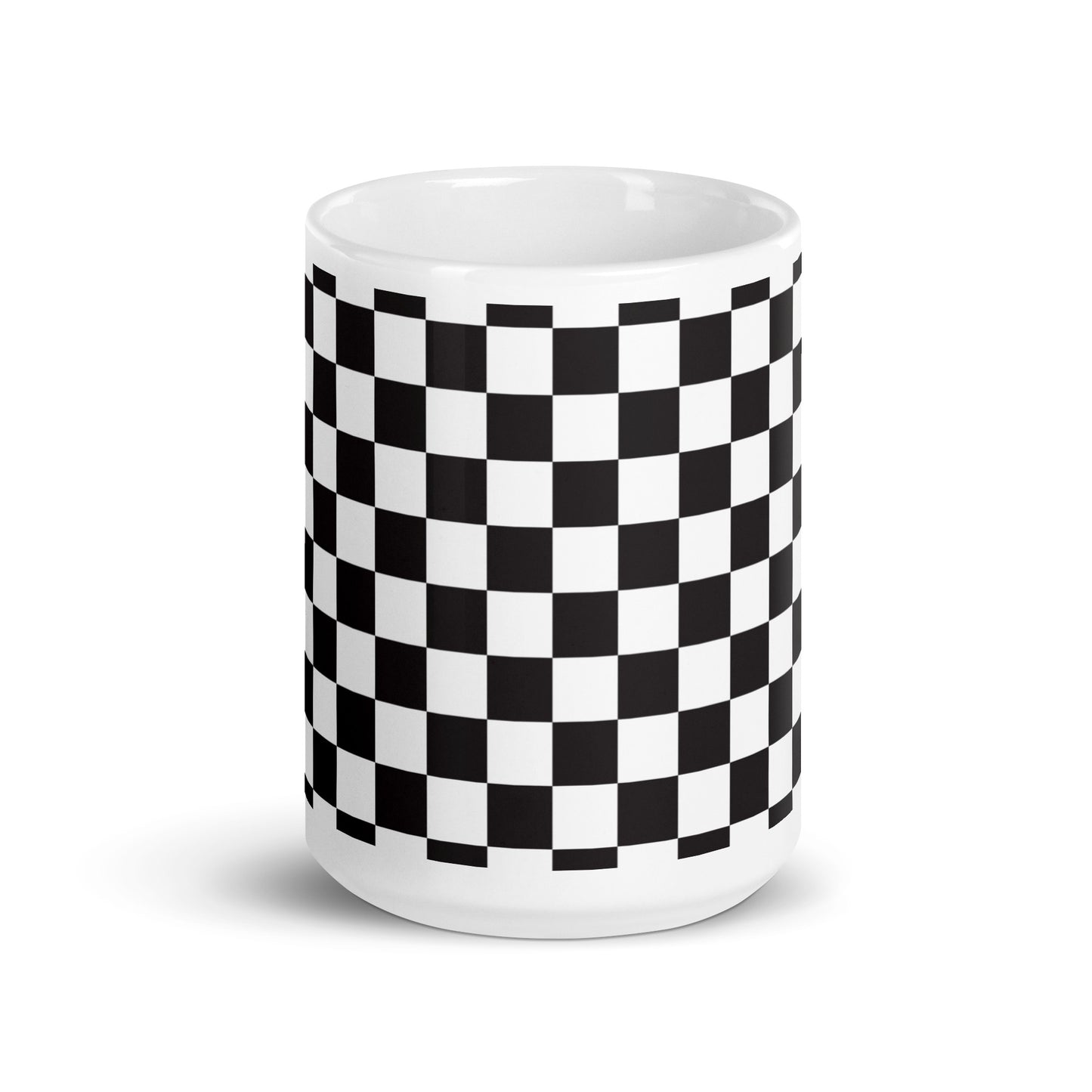 Axiom Chequer ceramic coffee mug - 15 oz - front view