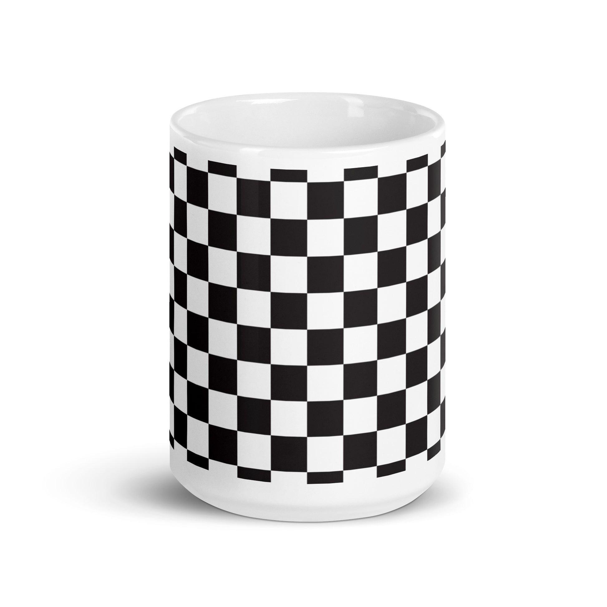 Axiom Chequer ceramic coffee mug - 15 oz - front view