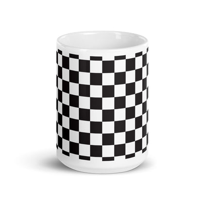 Axiom Chequer ceramic coffee mug - 15 oz - front view
