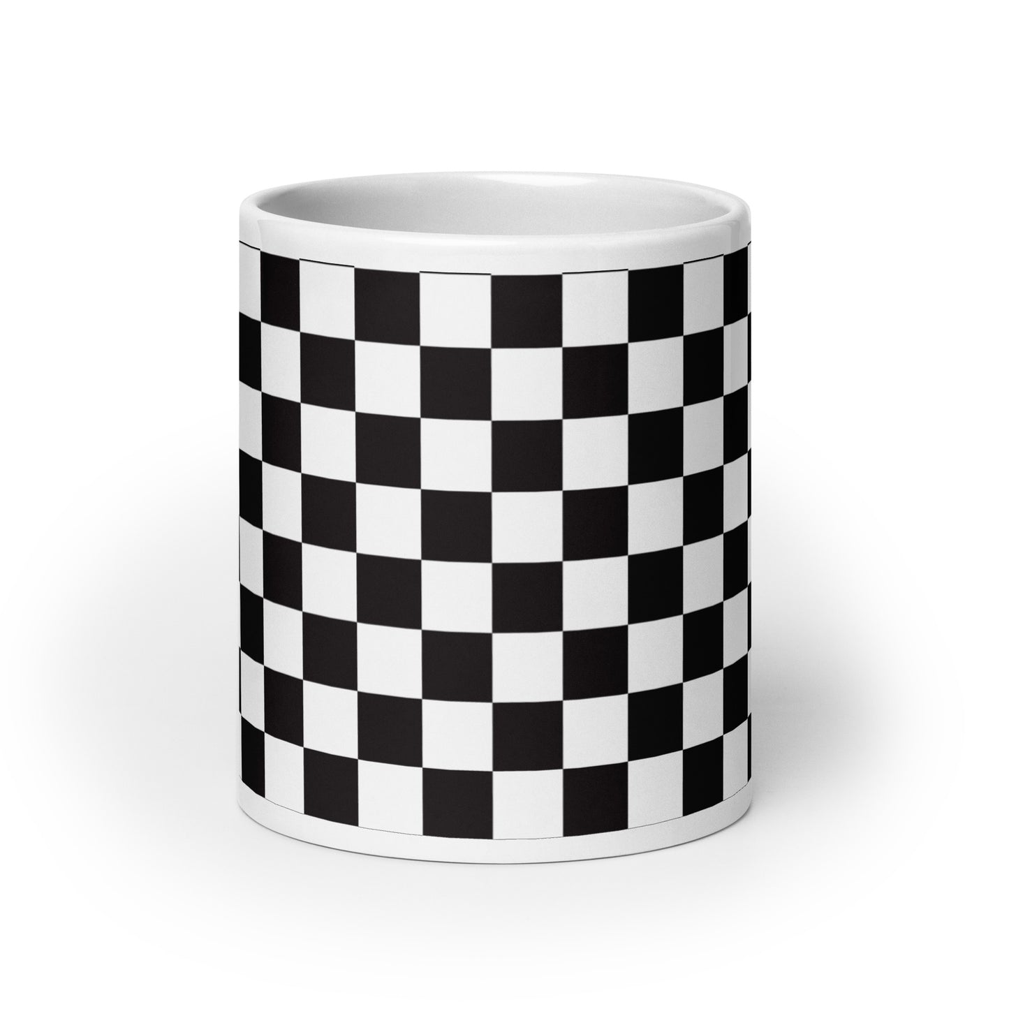 Axiom Chequer ceramic coffee mug - 20 oz - front view