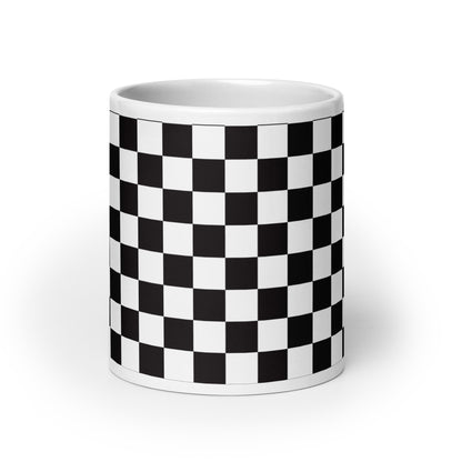 Axiom Chequer ceramic coffee mug - 20 oz - front view