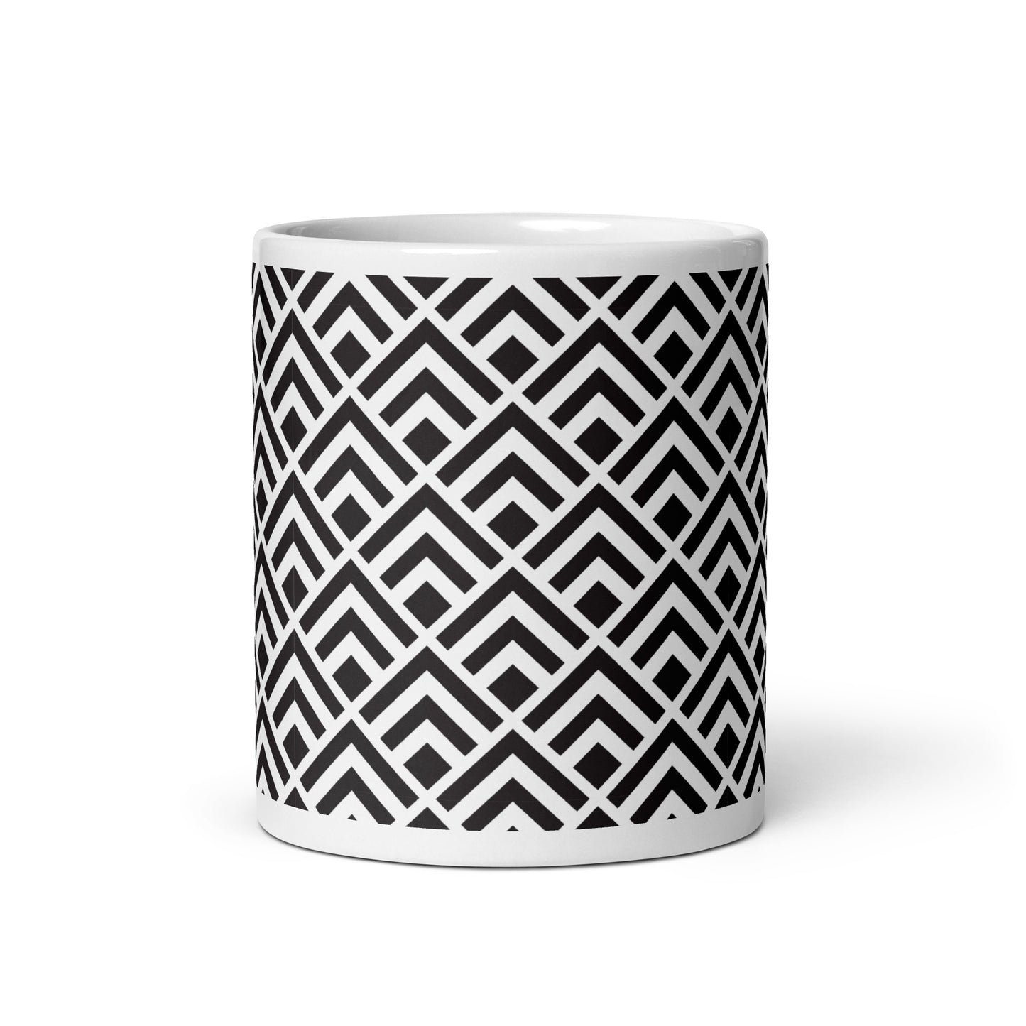 Axiom Chevron ceramic coffee mug - 11 oz - front view