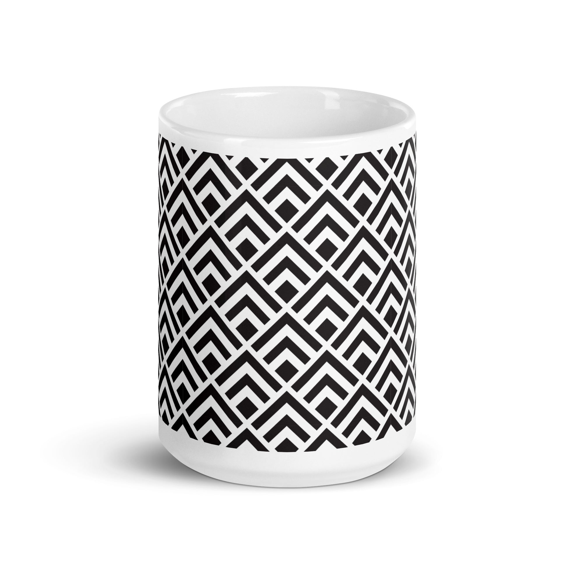 Axiom Chevron ceramic coffee mug - 15 oz - front view