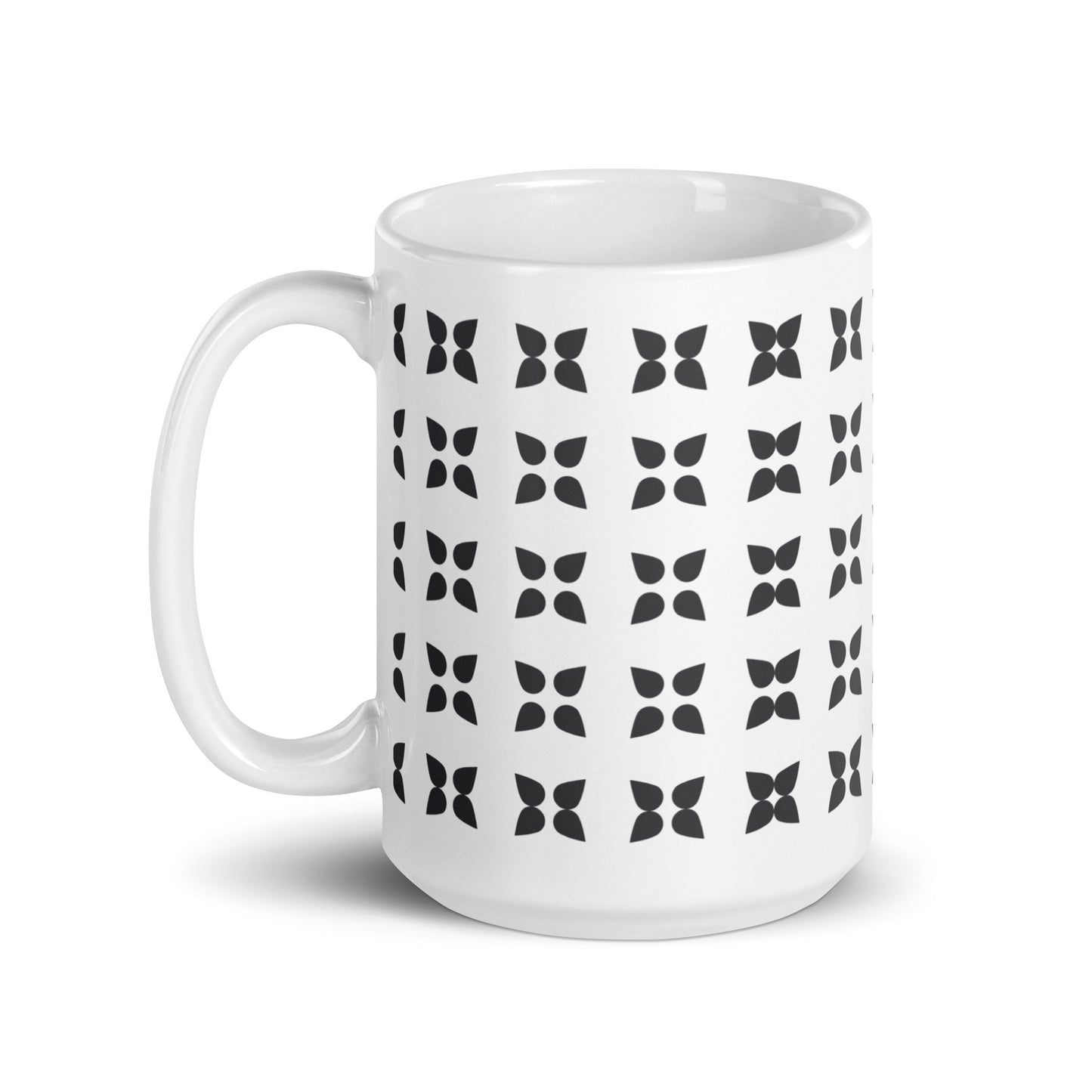 Axiom Clover ceramic coffee mug - 15 oz - handle on left