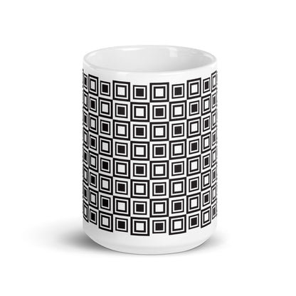Axiom Grid ceramic coffee mug - 15 oz - front view