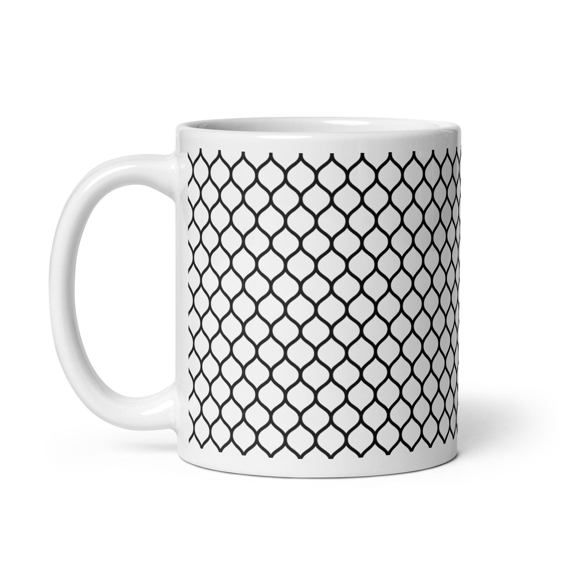 Axiom Lattice ceramic coffee mug - 11 oz - handle on left