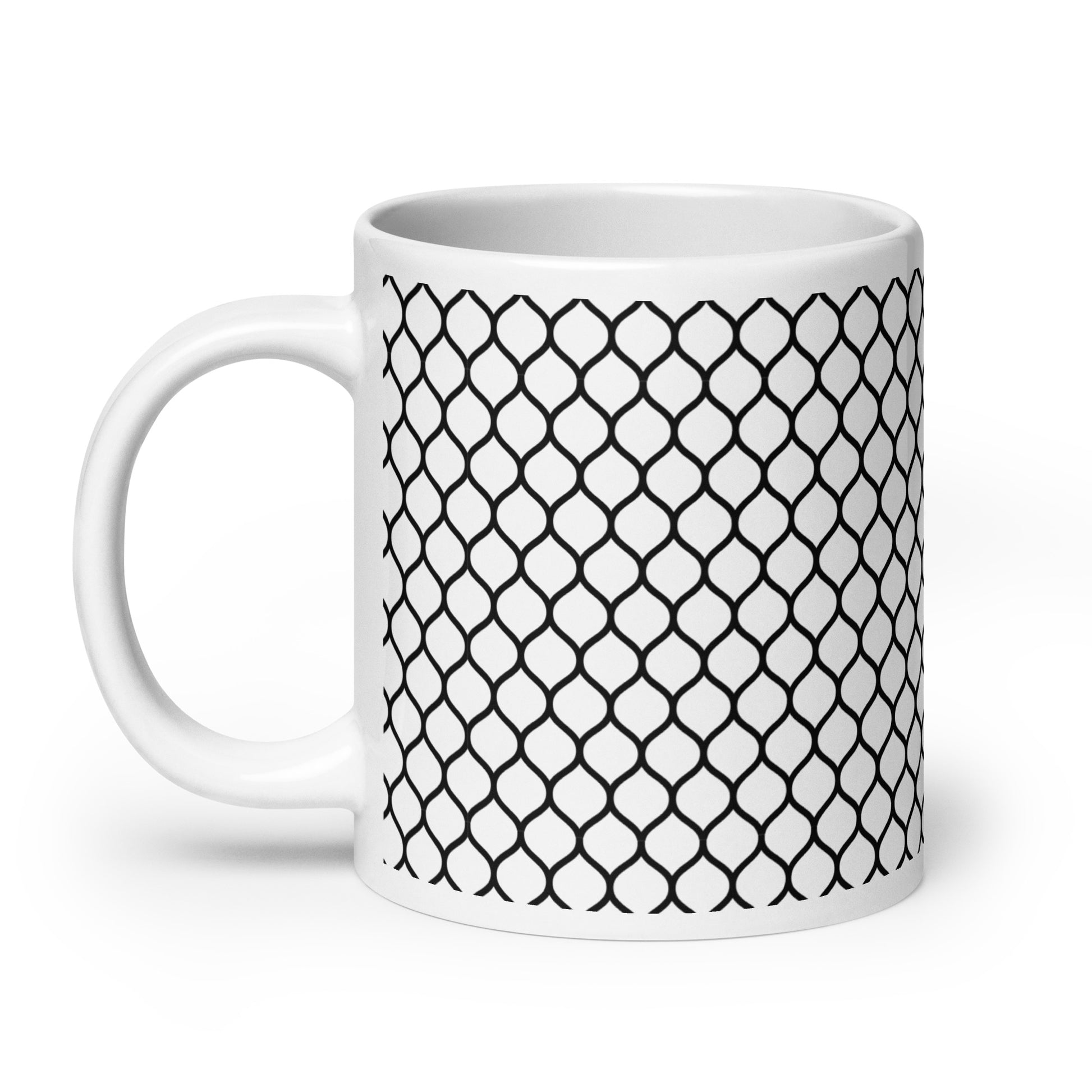 Axiom Lattice ceramic coffee mug - 20 oz - handle on left