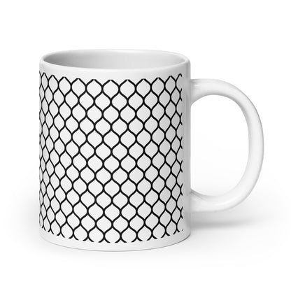Axiom Lattice ceramic coffee mug - 20 oz - handle on right