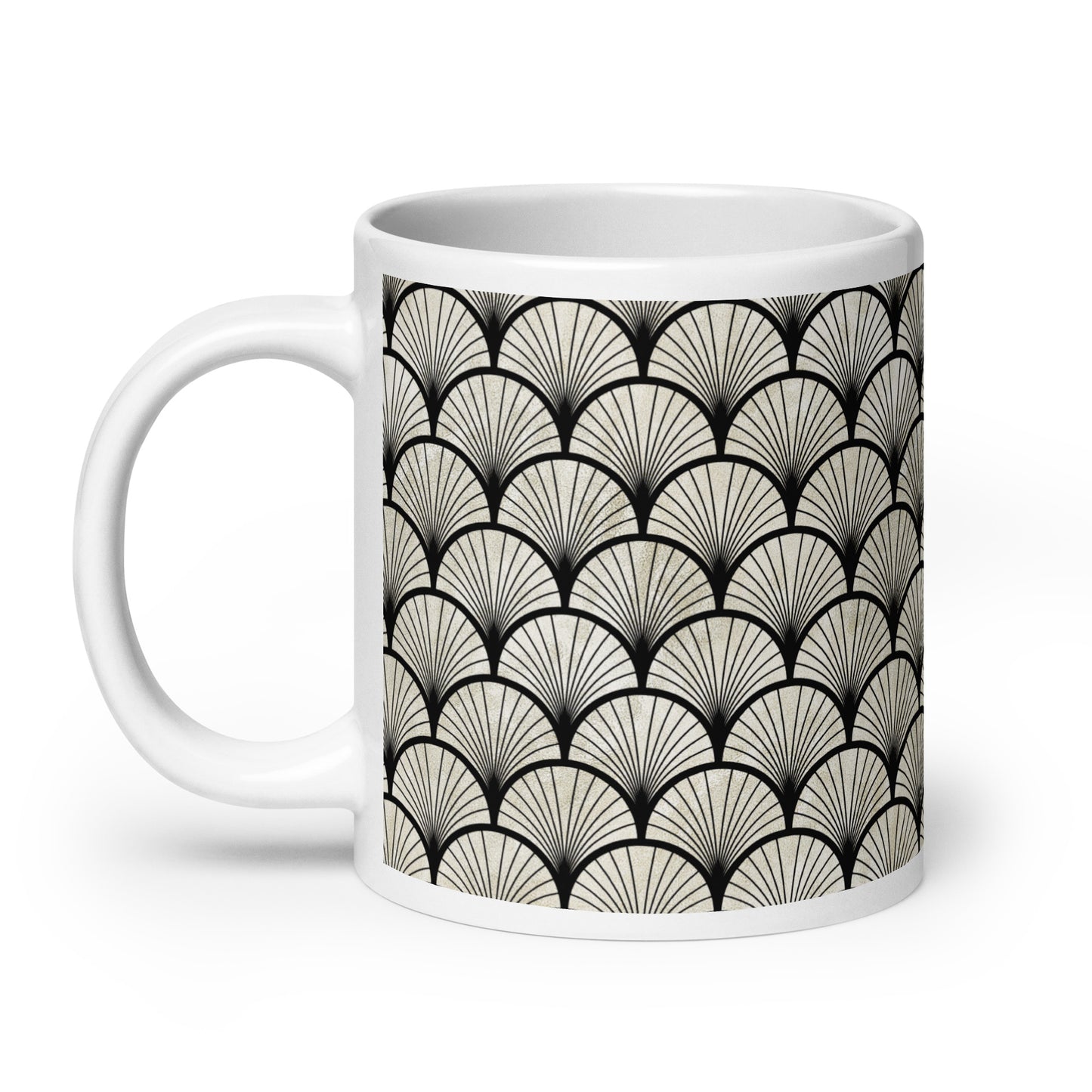 Axiom Shell ceramic coffee mug - 20 oz - handle on left
