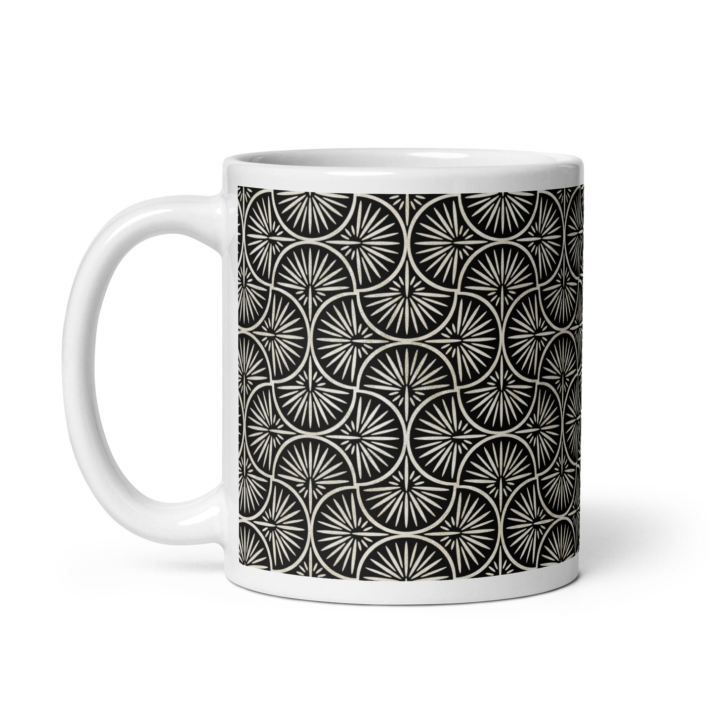 Axiom Spoke ceramic coffee mug - 11 oz - handle on left