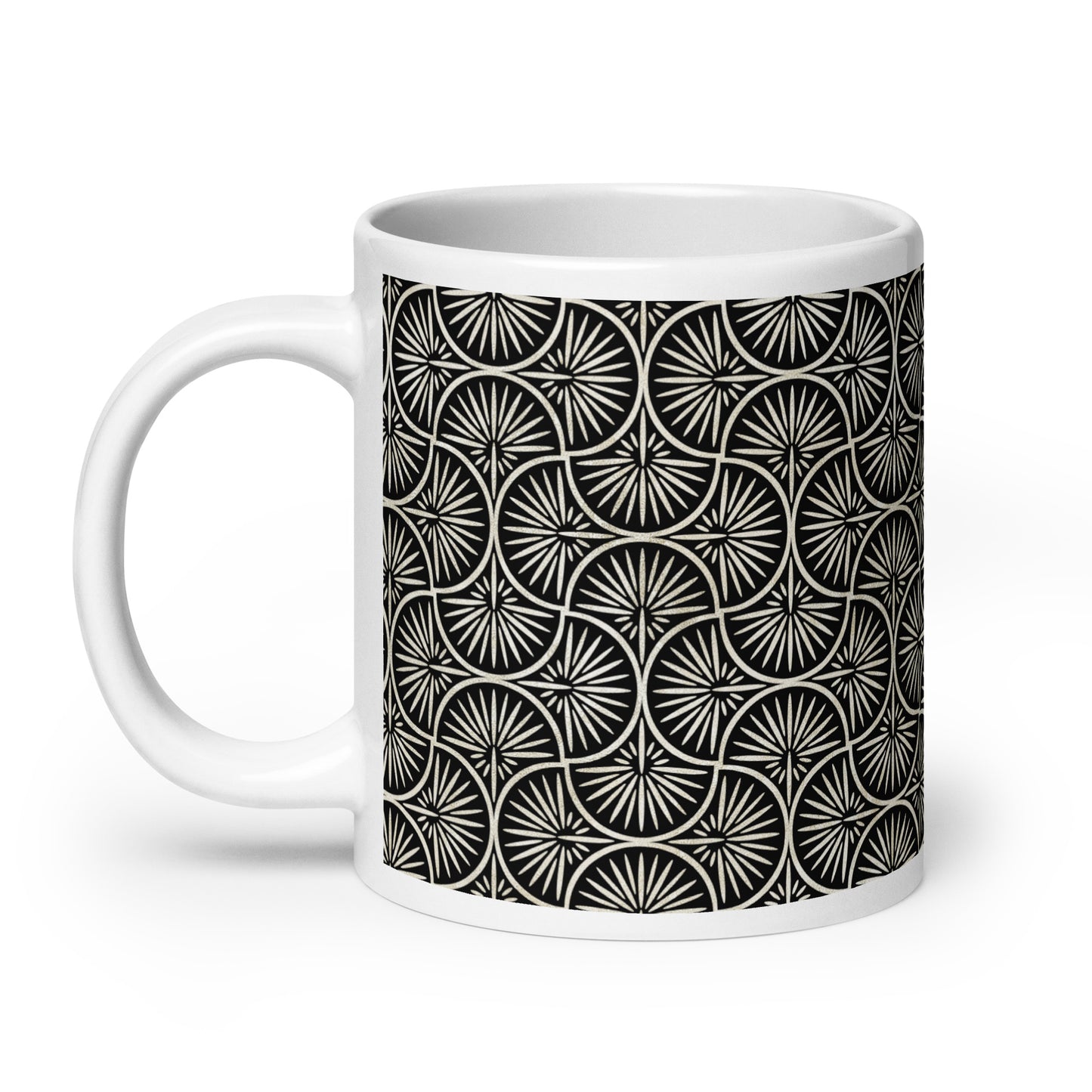 Axiom Spoke ceramic coffee mug - 20 oz - handle on left
