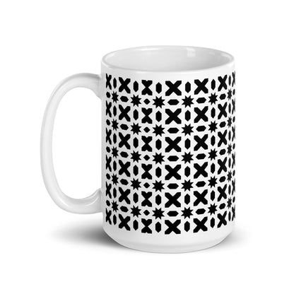 Axiom Stitch ceramic coffee mug - 15 oz - handle on left