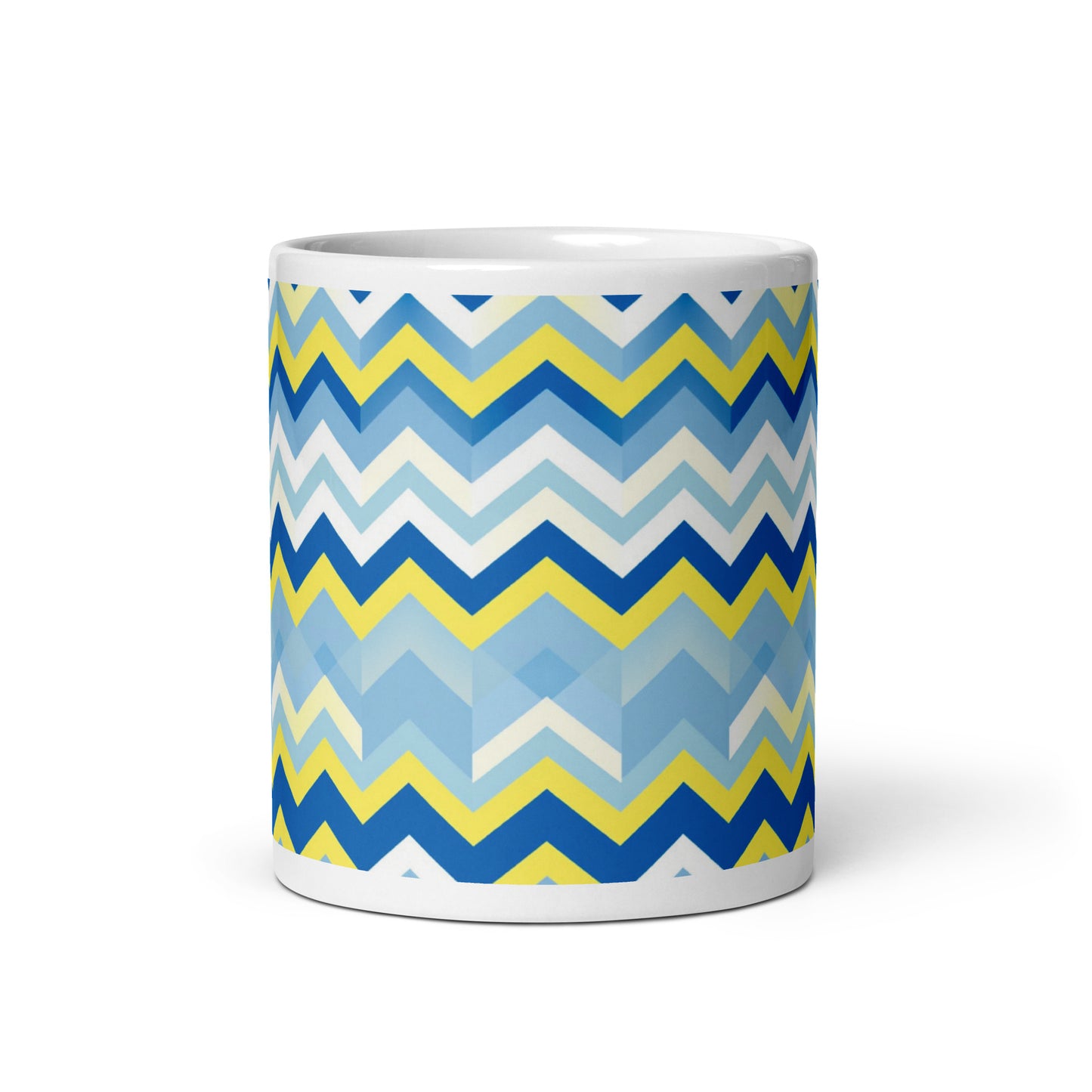 Bargello — Cobalt ceramic coffee mug - 11oz - front view