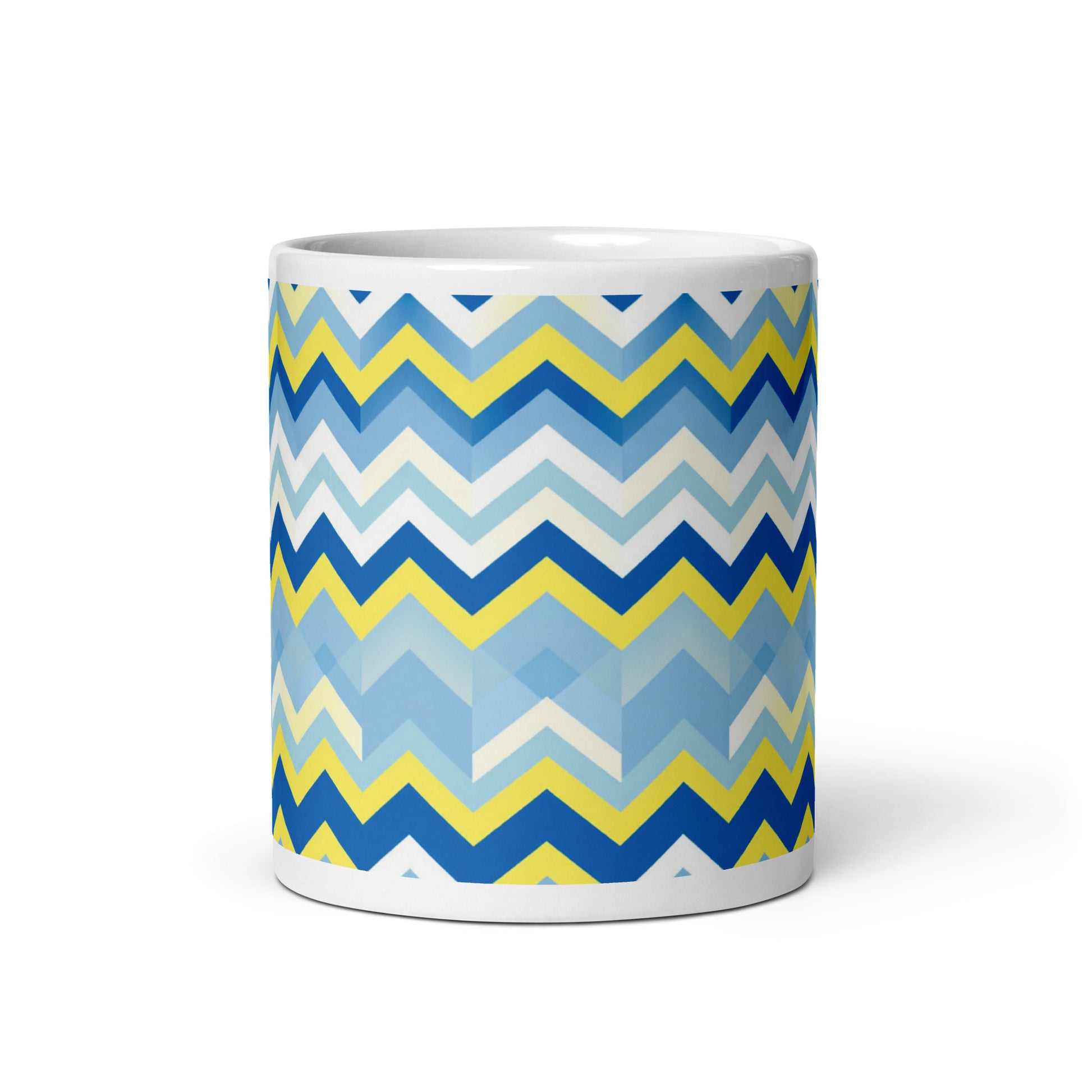 Bargello — Cobalt ceramic coffee mug - 11oz - front view