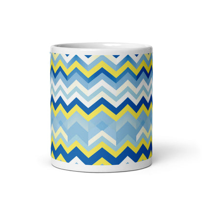 Bargello — Cobalt ceramic coffee mug - 11oz - front view