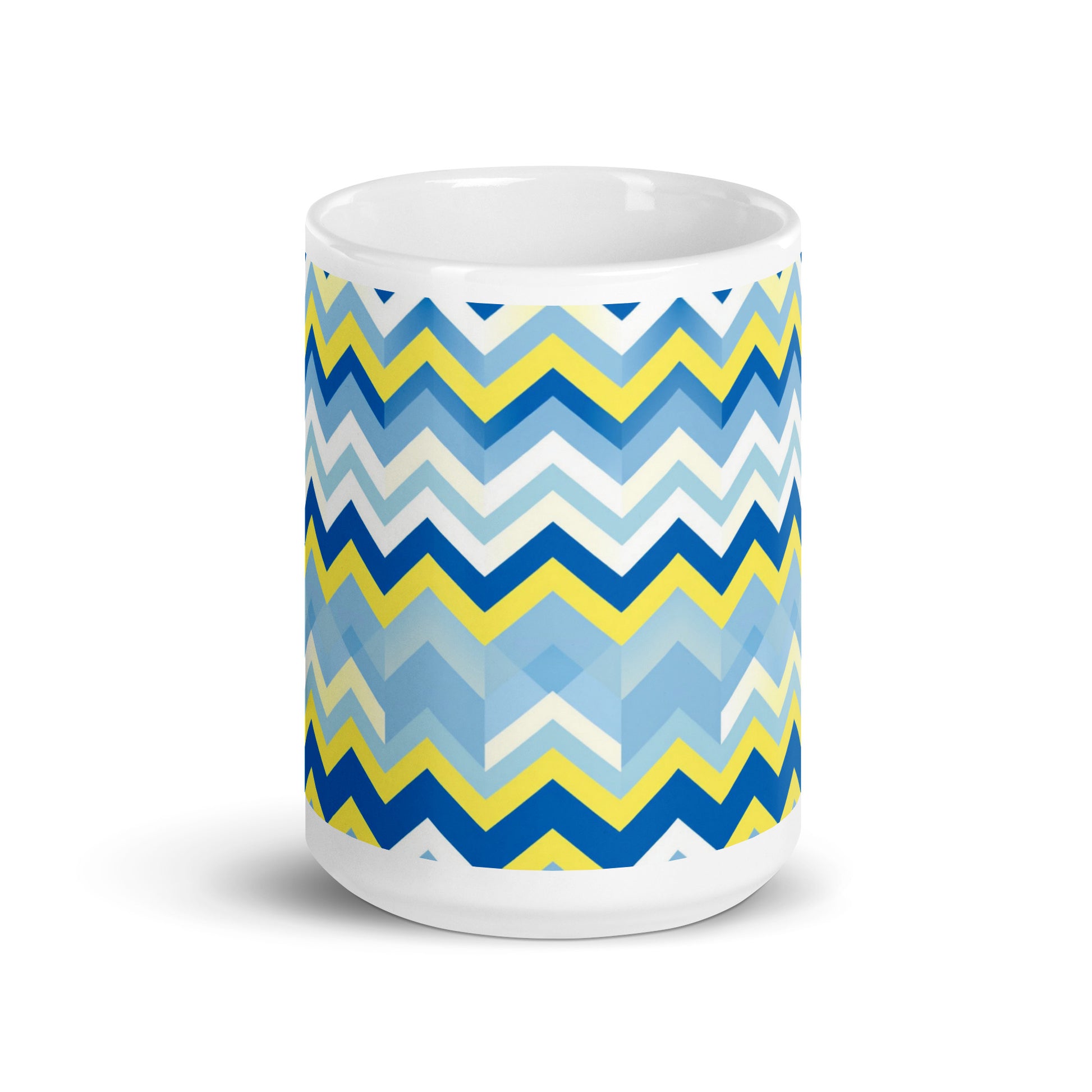 Bargello — Cobalt ceramic coffee mug - 15oz - front view