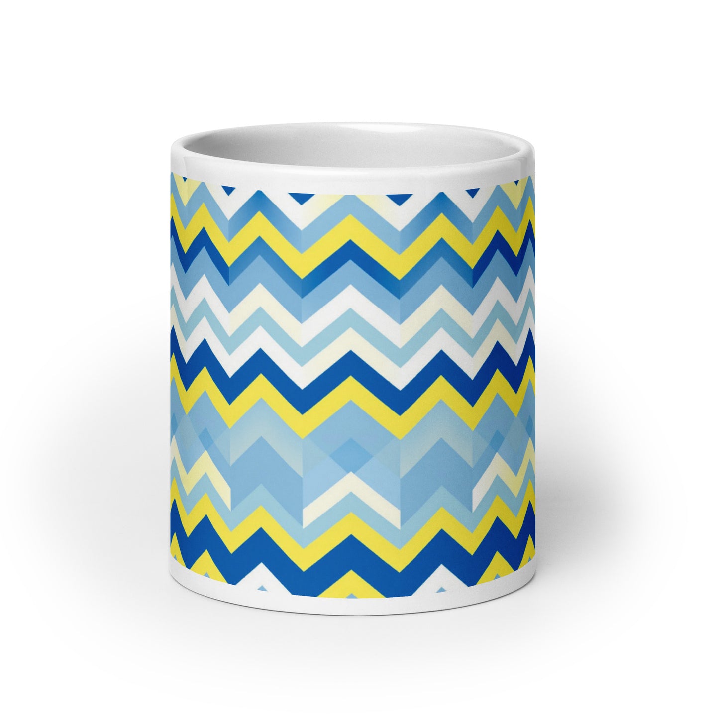 Bargello — Cobalt ceramic coffee mug - 20oz - front view