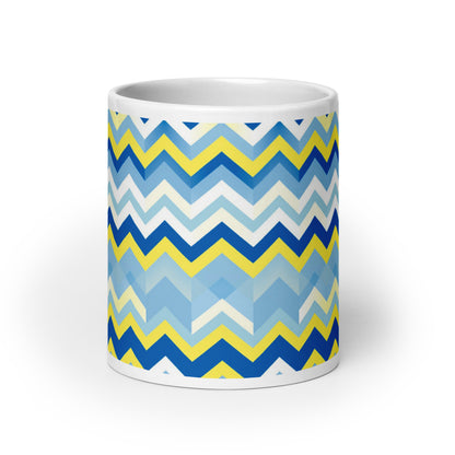 Bargello — Cobalt ceramic coffee mug - 20oz - front view