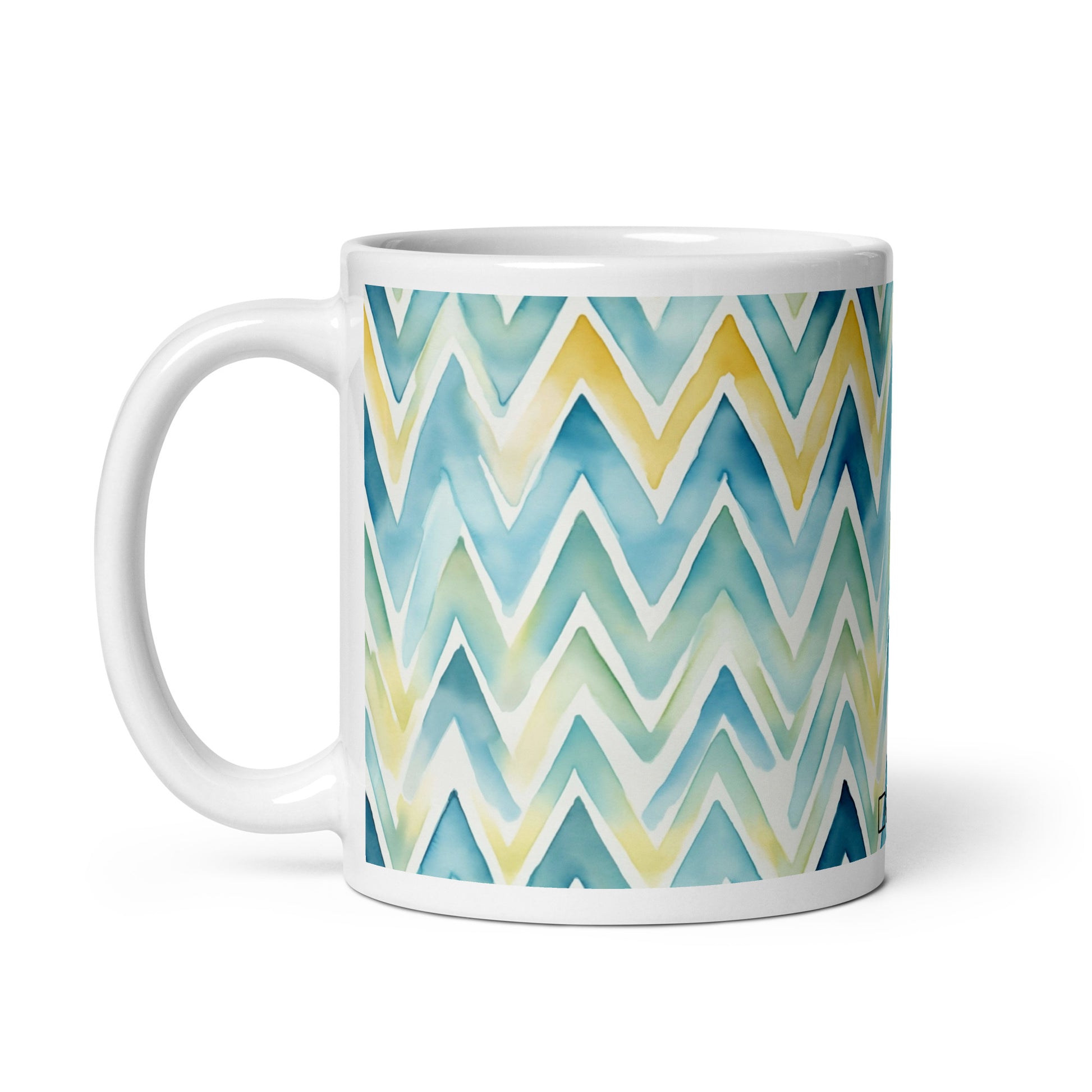 Bargello — Horizon ceramic coffee mug - 11oz - handle on left