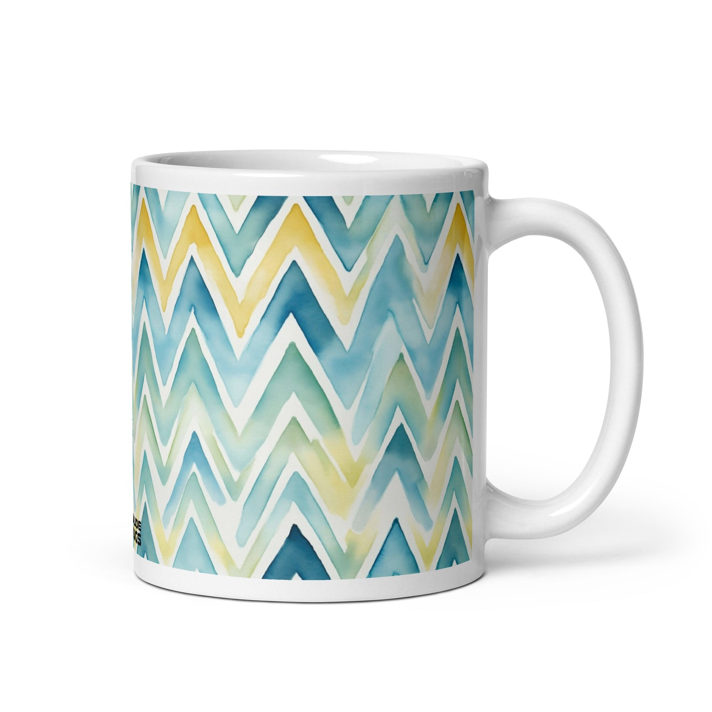 Bargello — Horizon ceramic coffee mug - 11oz - handle on right