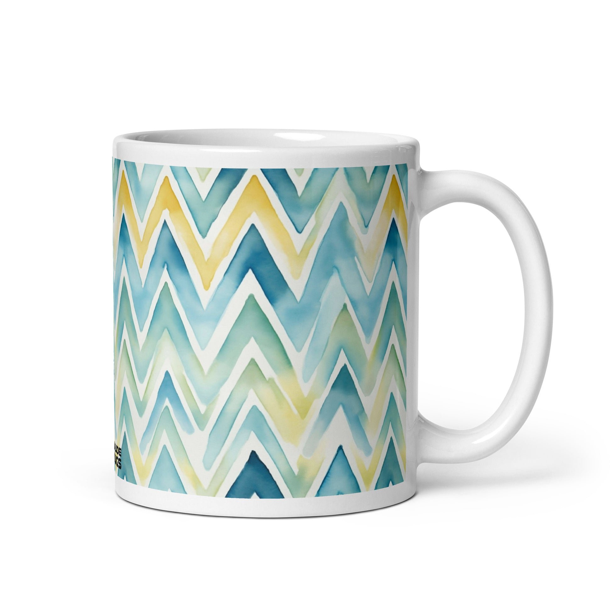 Bargello — Horizon ceramic coffee mug - 11oz - handle on right