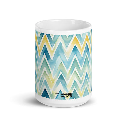 Bargello — Horizon ceramic coffee mug - 15oz - front view