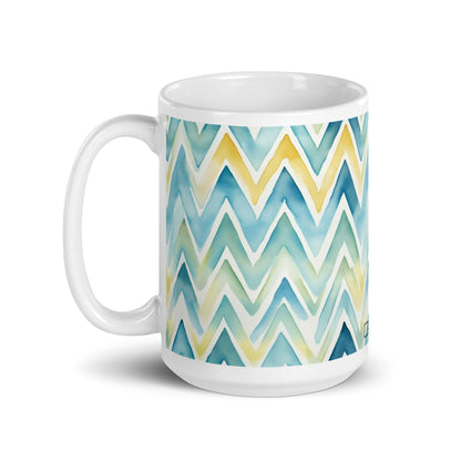 Bargello — Horizon ceramic coffee mug - 15oz - handle on left