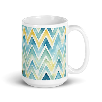 Bargello — Horizon ceramic coffee mug - 15oz - handle on right