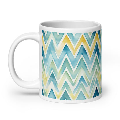 Bargello — Horizon ceramic coffee mug - 20oz - handle on left
