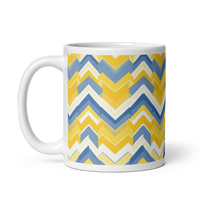 Bargello — Sunburst ceramic coffee mug - 11oz - handle on left
