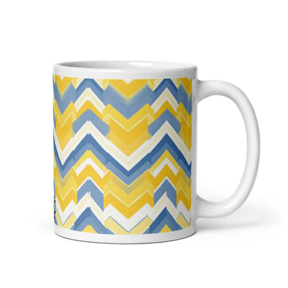 Bargello — Sunburst ceramic coffee mug - 11oz - handle on right