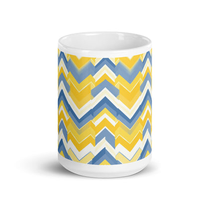 Bargello — Sunburst ceramic coffee mug - 15oz - front view