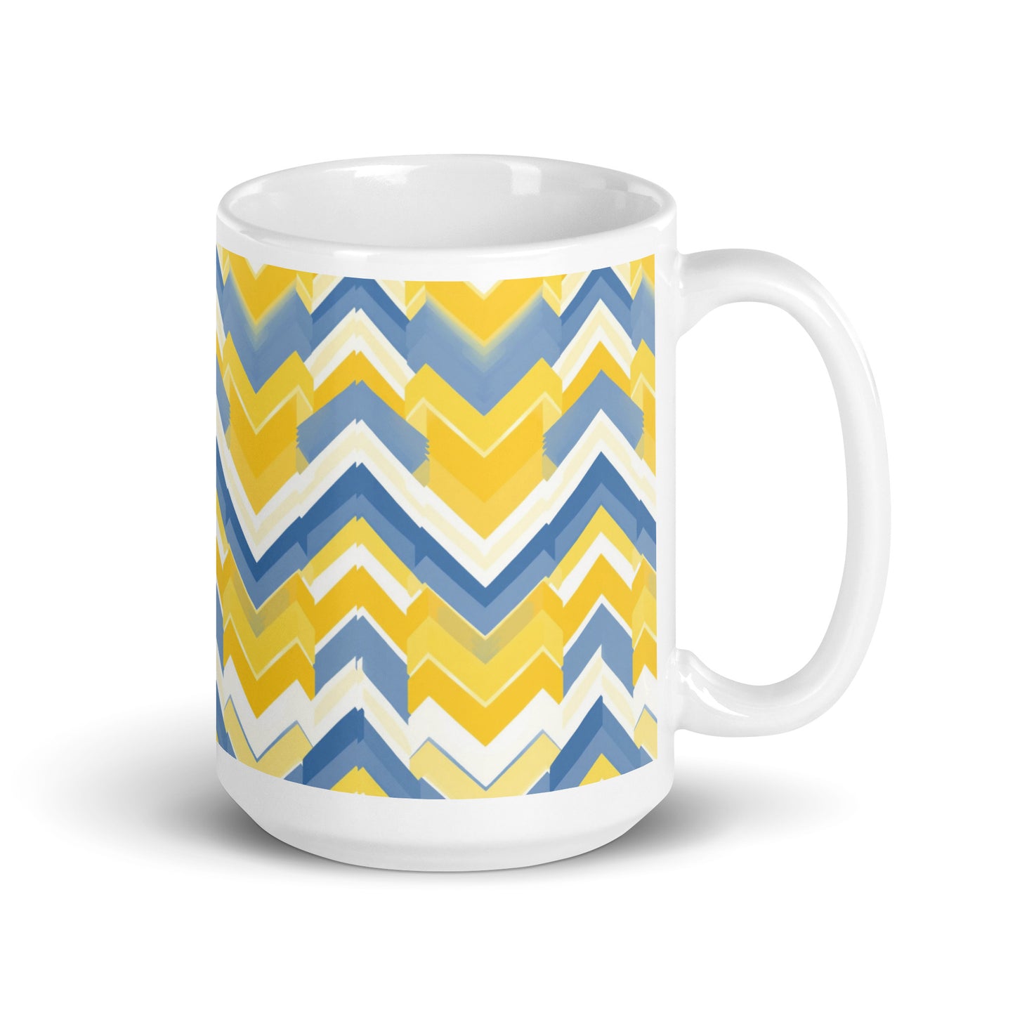 Bargello — Sunburst ceramic coffee mug - 15oz - handle on right