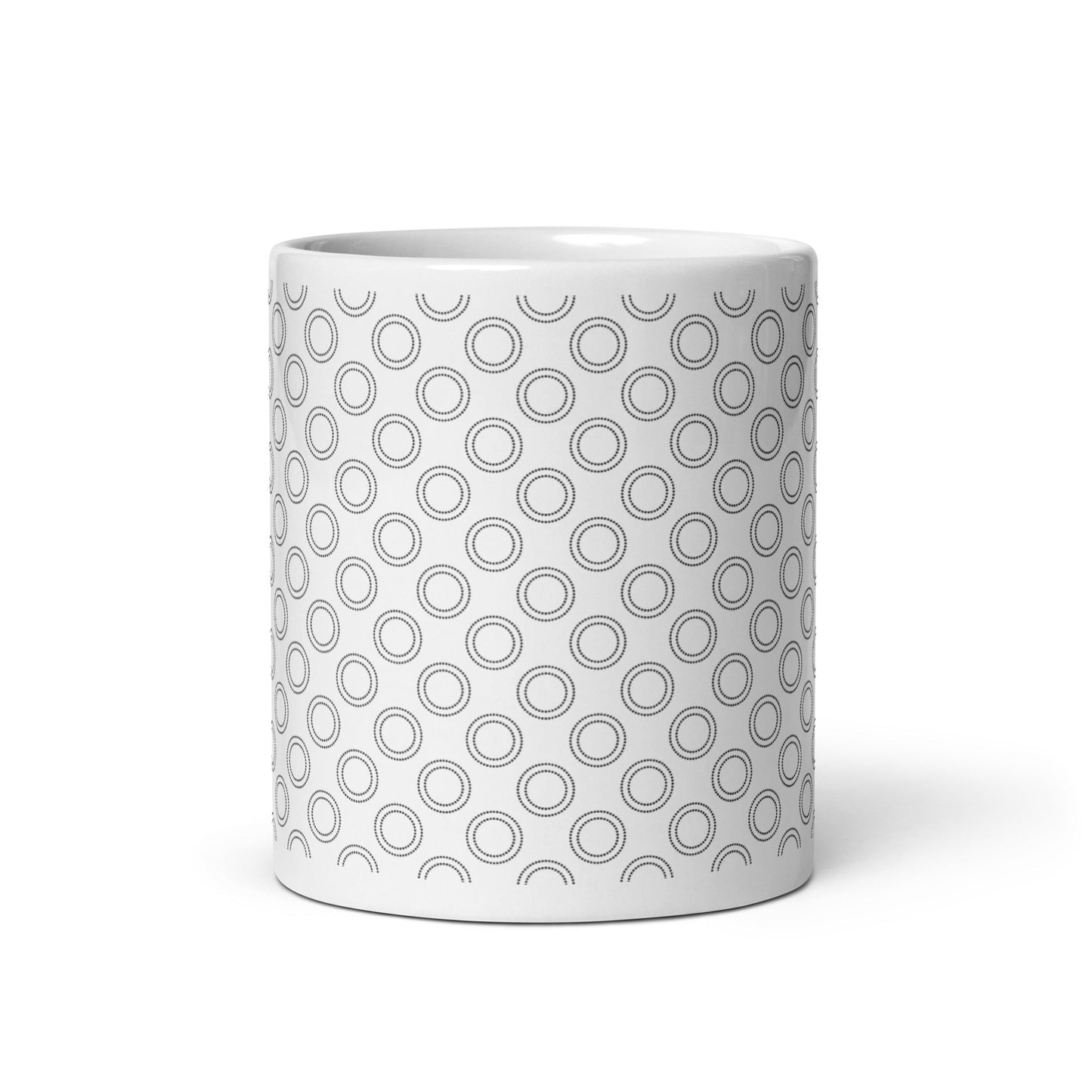 Circa — Ripple ceramic mug by Maude Mugs — flowing ripple pattern in soft aquatic tones, 11oz, front view