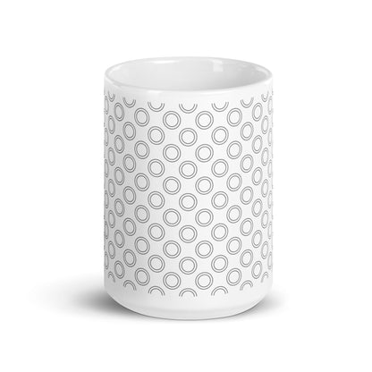 Circa — Ripple ceramic mug by Maude Mugs — flowing ripple pattern in soft aquatic tones, 15oz, front view