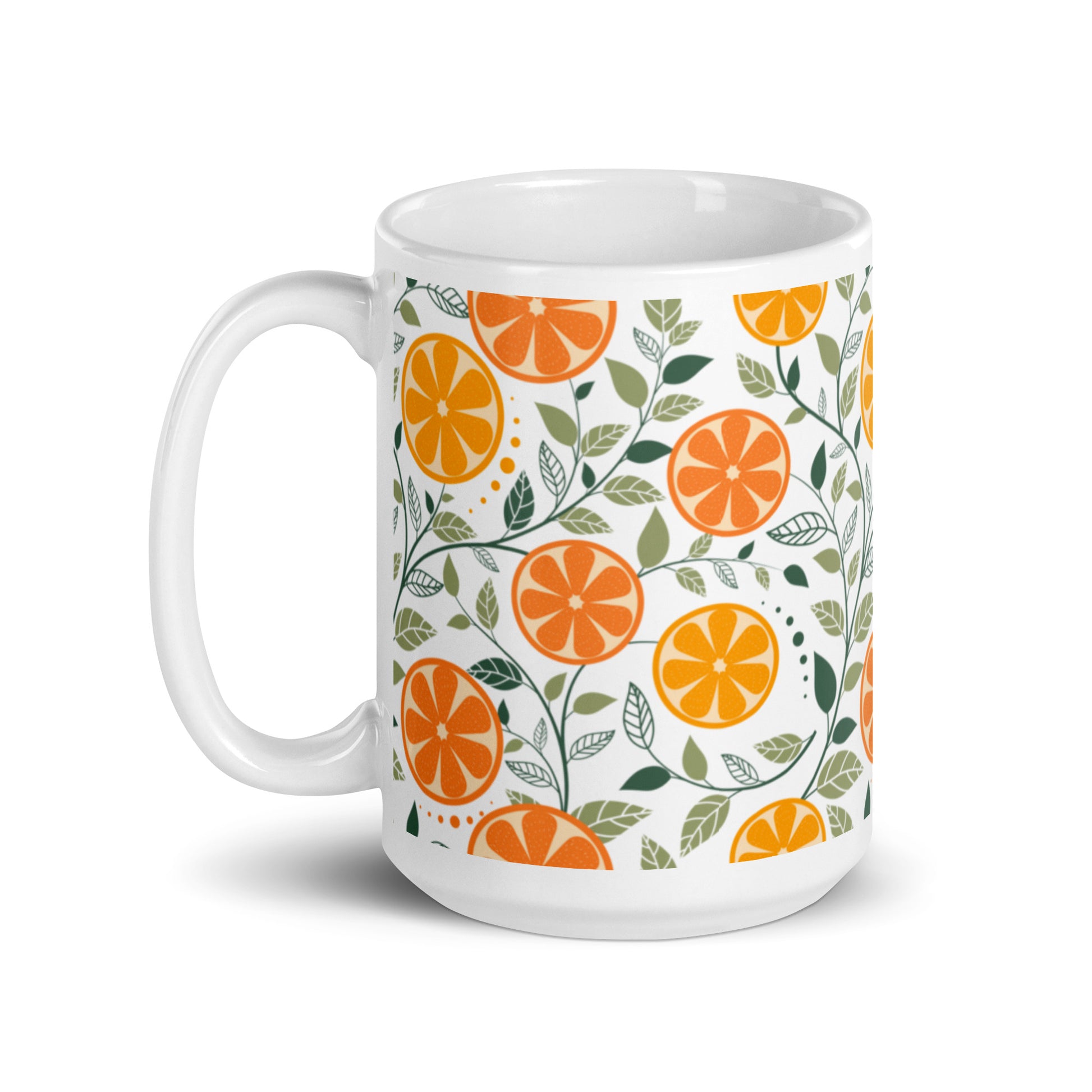 Citron ceramic coffee mug - 15oz - handle on left