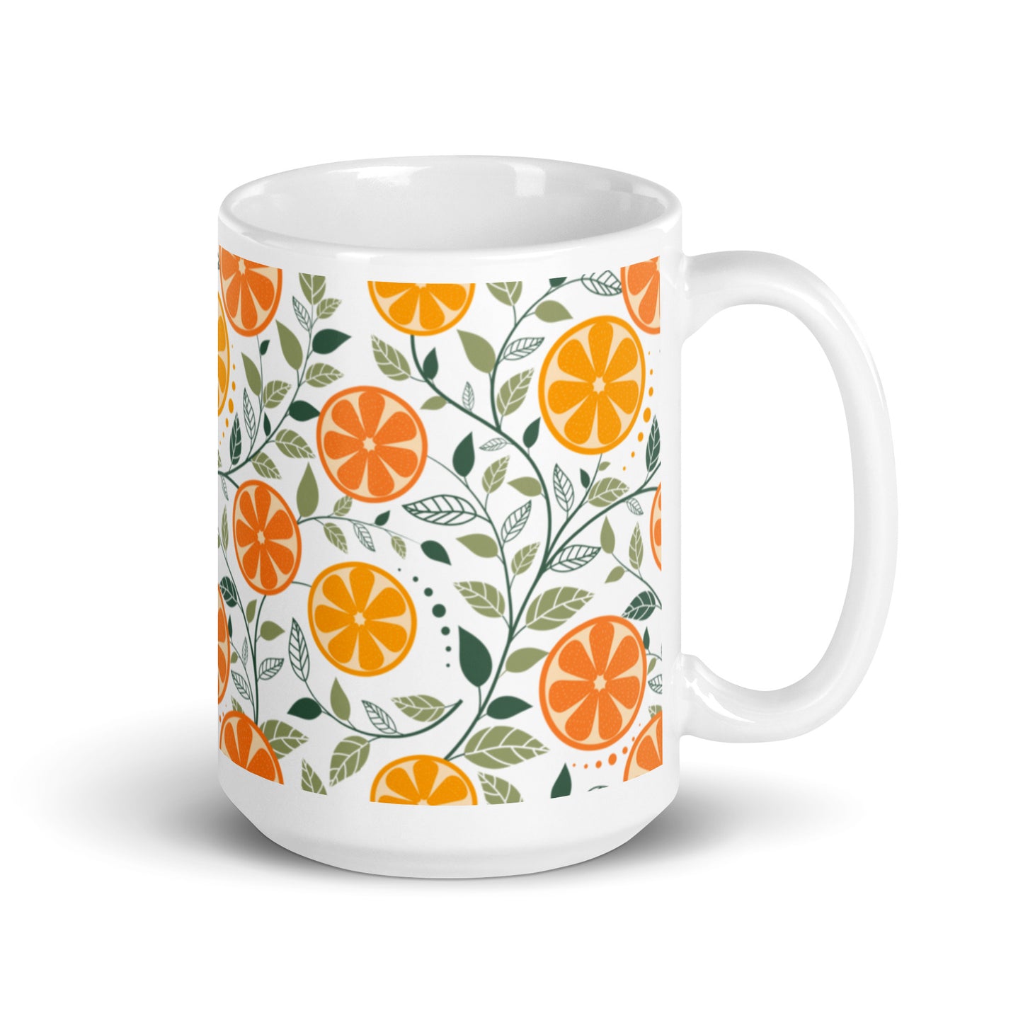 Citron ceramic coffee mug - 15oz - handle on right