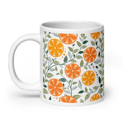 Citron ceramic coffee mug - 20oz - handle on left