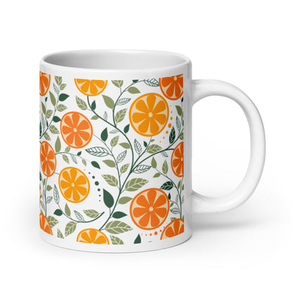 Citron ceramic coffee mug - 20oz - handle on right