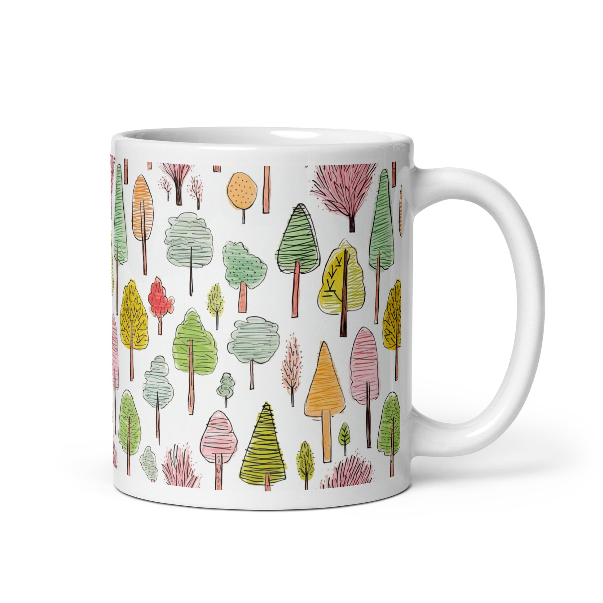 Coppice — Meadow ceramic coffee mug - 11oz - handle on right