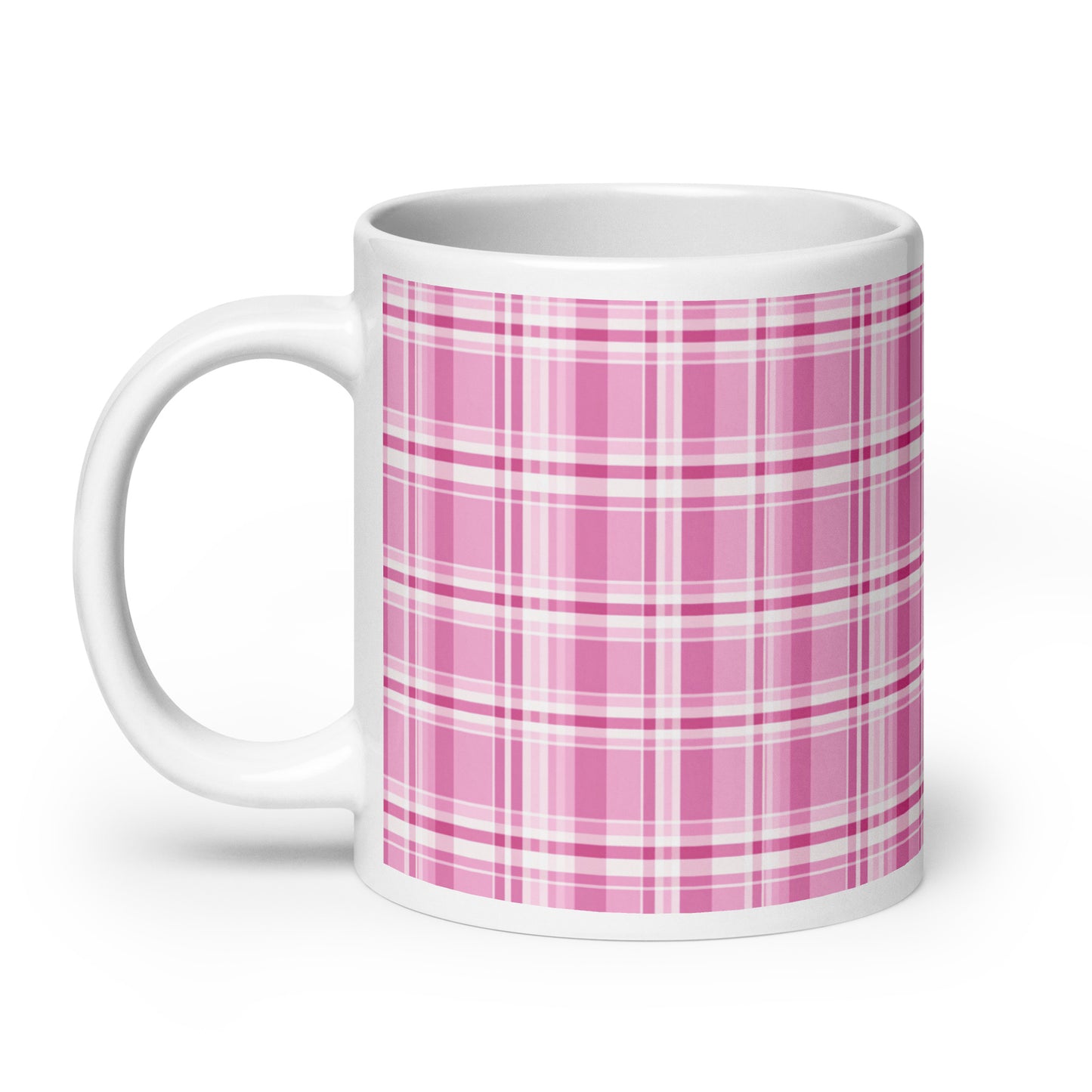 Criss + Cross - Berry ceramic coffee mug - 20 oz - handle on left