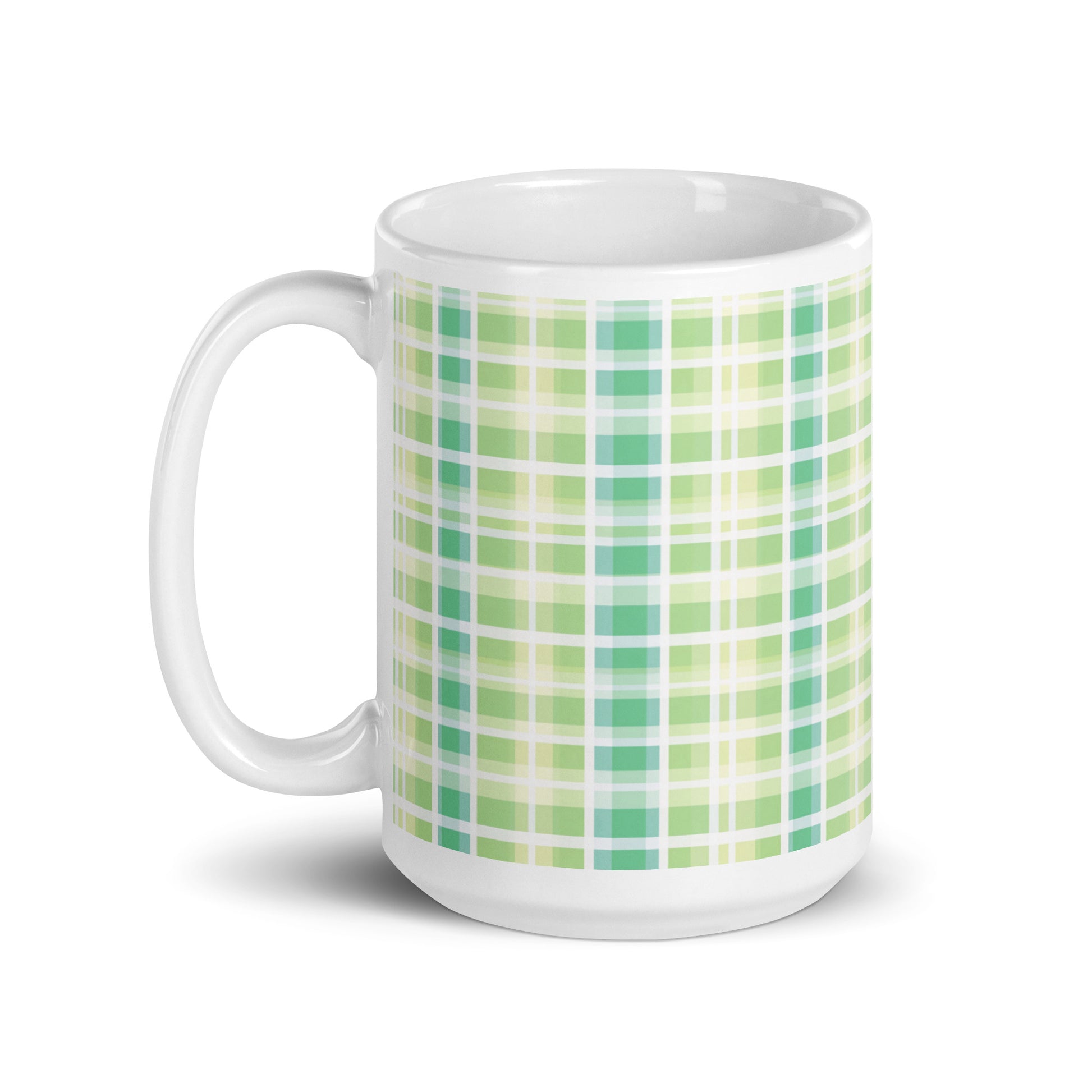 Criss + Cross - Fern ceramic coffee mug - 15 oz - handle on left