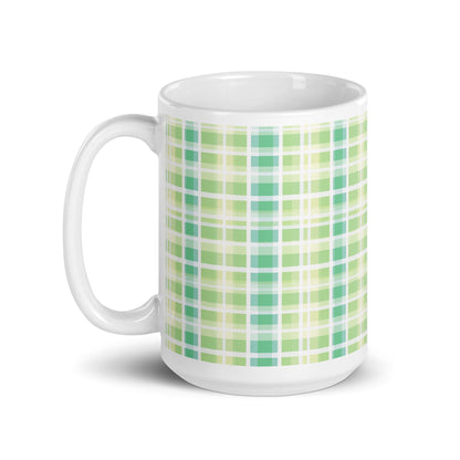 Criss + Cross - Fern ceramic coffee mug - 15 oz - handle on left